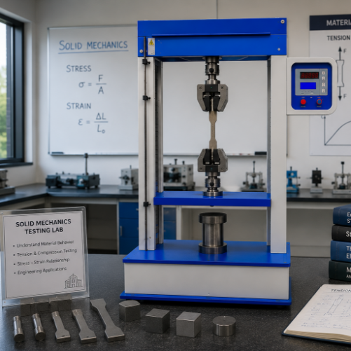 Tension and compression testing for education in solid mechanics